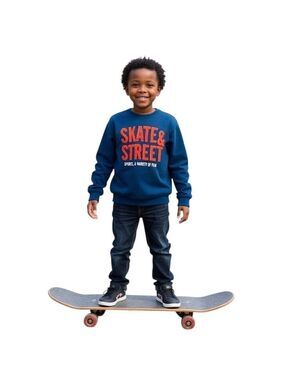 𝅺zara Kids blue hoodie size 5-6 years (118 cm) embroidered skate and street
